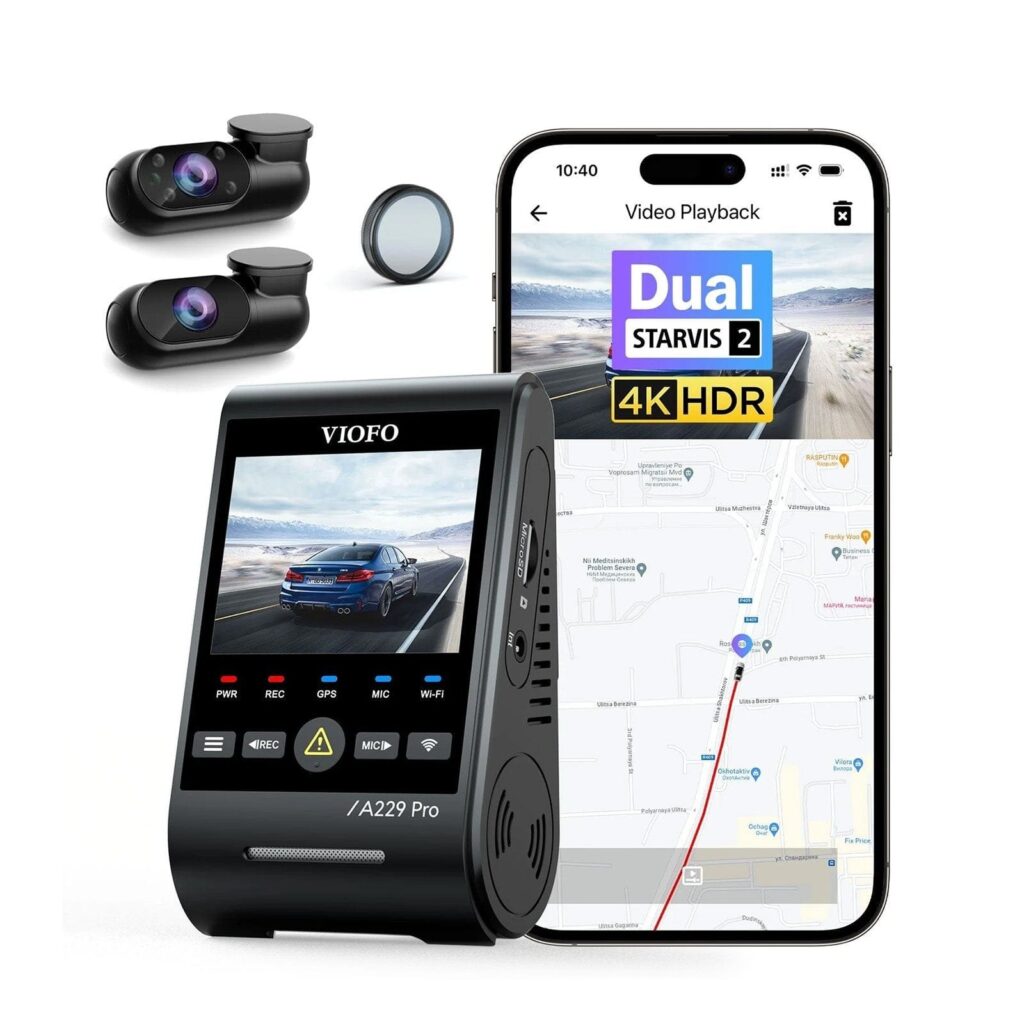 VIOFO A229 Pro 3CH front, rear and cabin dash camera